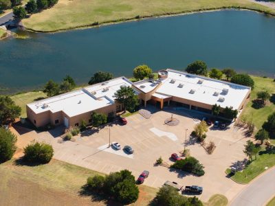 Commercial flat roof installation project
