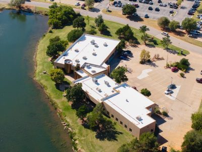 Commercial flat roofing service project