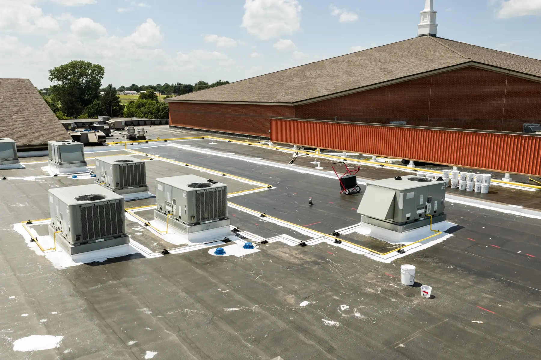 Rooftop equipment and membrane work at Yukon COC